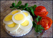 hard boiled eggs and tomatos